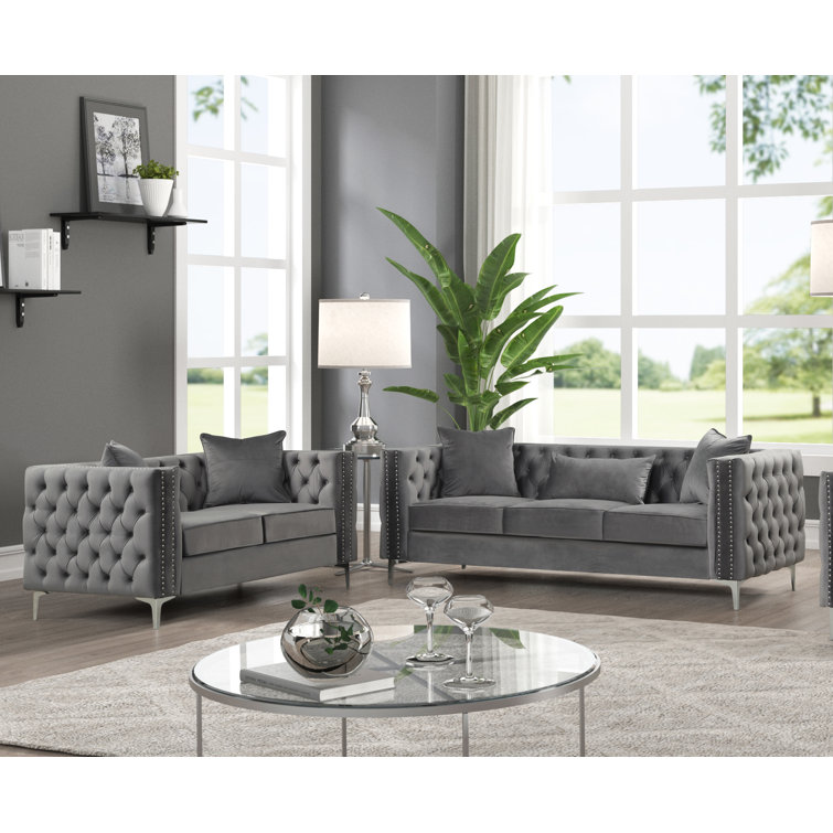 House of Hampton® Marti Hickory Modern 2 Piece Living Room Set